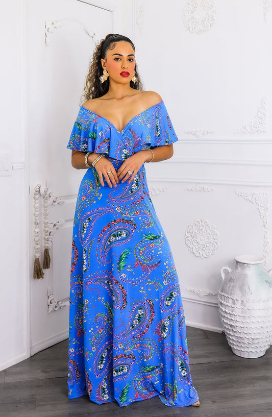 Hailey | Blue Paisley Dress